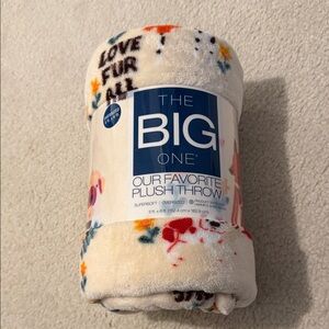 The Big One Cream Plush Throw with Floral Accents